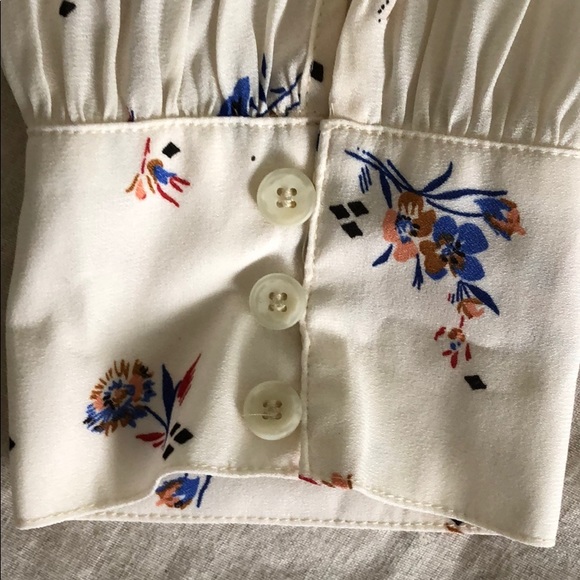 NWOT Free People Ivory Georgia Peach Tie Blouse - Picture 5 of 5